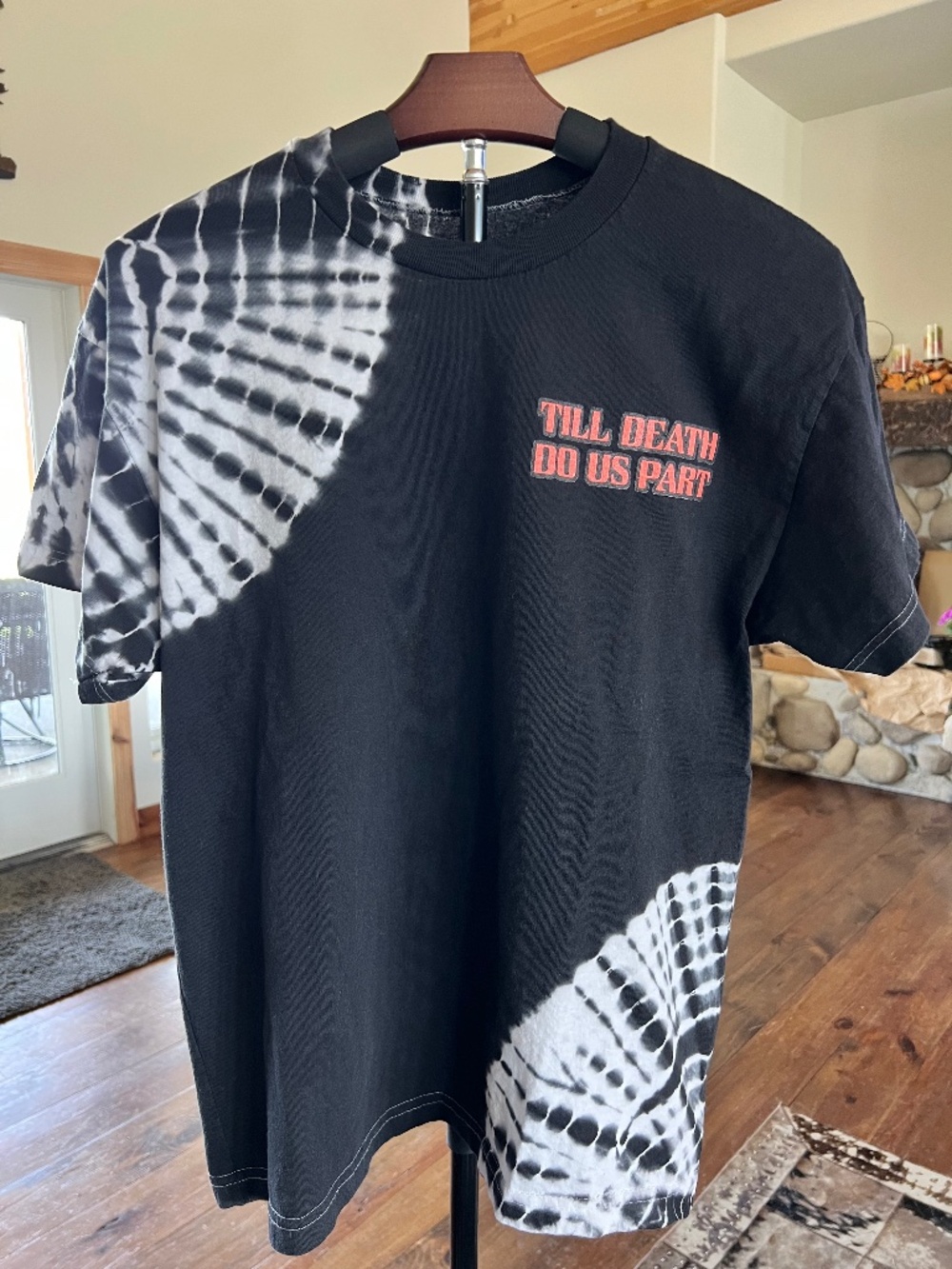 Assholes Live Forever Till Death Do Us Part T-Shirt Mens Large Black Tie Dye